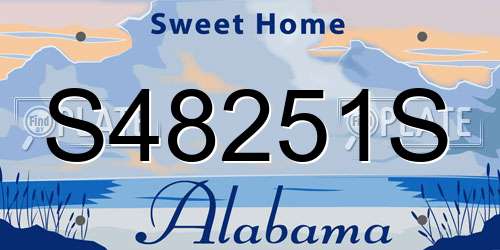 S48251S Alabama License Plate