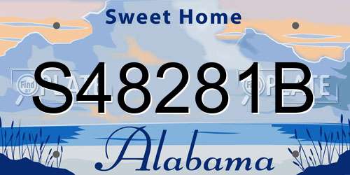 S48281B Alabama License Plate