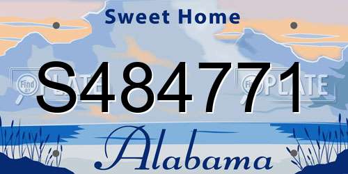 S484771 Alabama License Plate