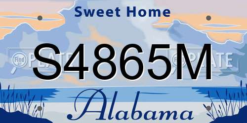 S4865M Alabama License Plate