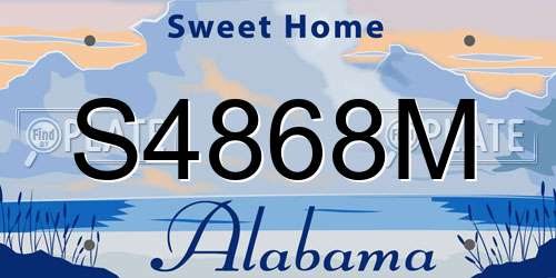 S4868M Alabama License Plate