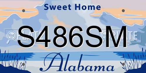 S486SM Alabama License Plate