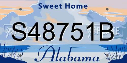 S48751B Alabama License Plate