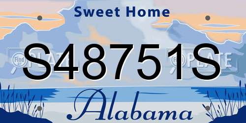 S48751S Alabama License Plate