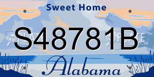 S48781B Alabama License Plate