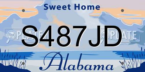 S487JD Alabama License Plate