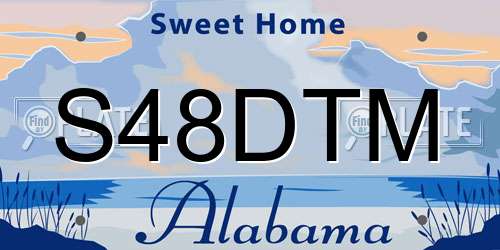 S48DTM Alabama License Plate