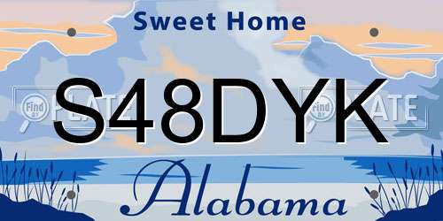 S48DYK Alabama License Plate