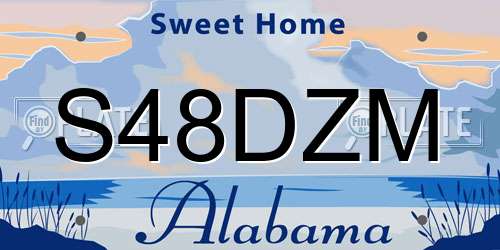 S48DZM Alabama License Plate