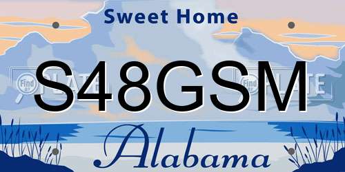 S48GSM Alabama License Plate