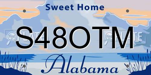 S48OTM Alabama License Plate