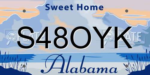 S48OYK Alabama License Plate