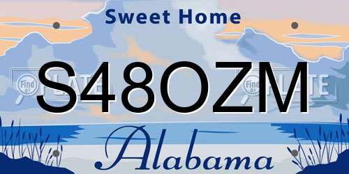 S48OZM Alabama License Plate