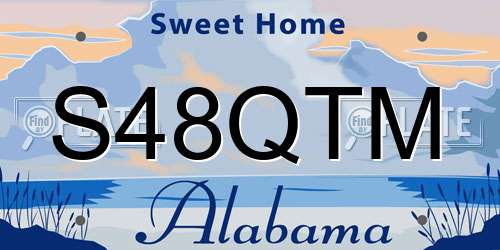 S48QTM Alabama License Plate