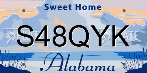 S48QYK Alabama License Plate