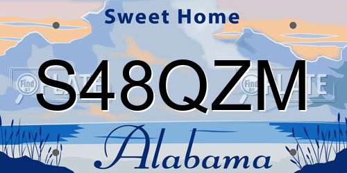 S48QZM Alabama License Plate