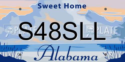 S48SLL Alabama License Plate