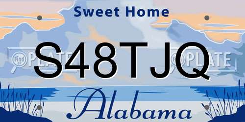 S48TJQ Alabama License Plate