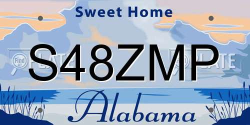 S48ZMP Alabama License Plate