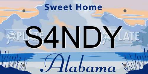 S4NDY Alabama License Plate