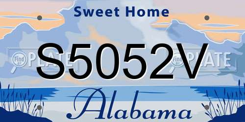 S5052V Alabama License Plate