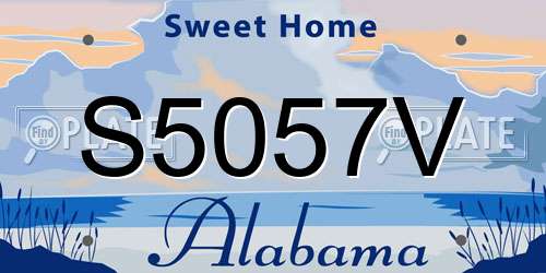S5057V Alabama License Plate