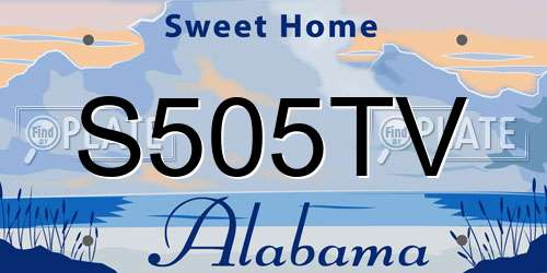 S505TV Alabama License Plate
