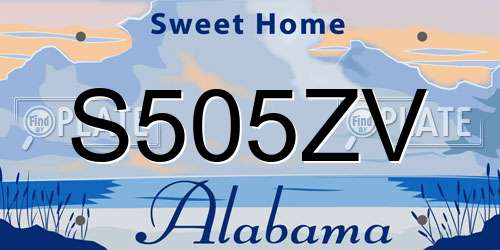 S505ZV Alabama License Plate