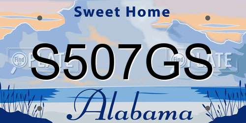 S507GS Alabama License Plate