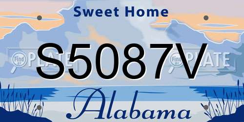 S5087V Alabama License Plate
