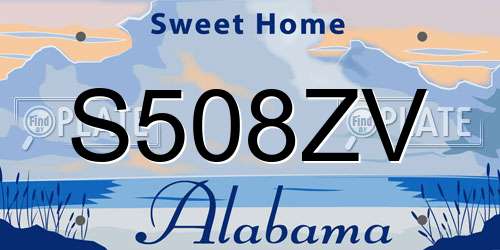 S508ZV Alabama License Plate