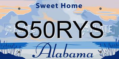 S50RYS Alabama License Plate