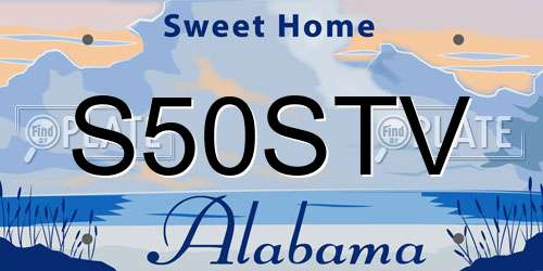 S50STV Alabama License Plate