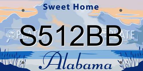 S512BB Alabama License Plate