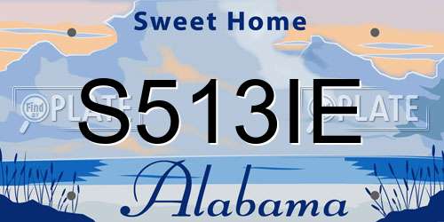 S513IE Alabama License Plate