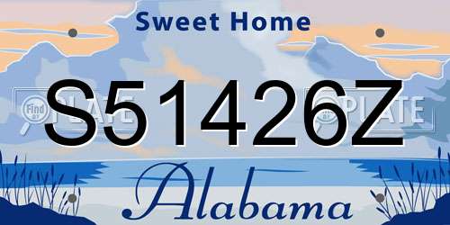 S51426Z Alabama License Plate