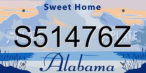 S51476Z Alabama License Plate