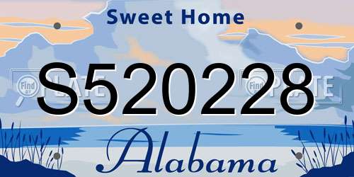 S520228 Alabama License Plate