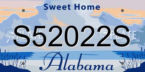 S52022S Alabama License Plate