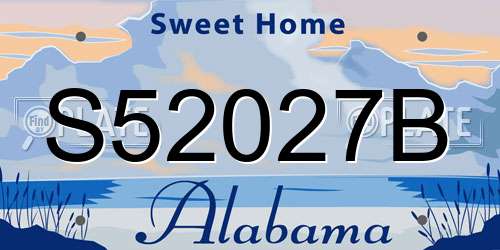 S52027B Alabama License Plate