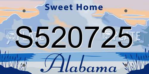S520725 Alabama License Plate