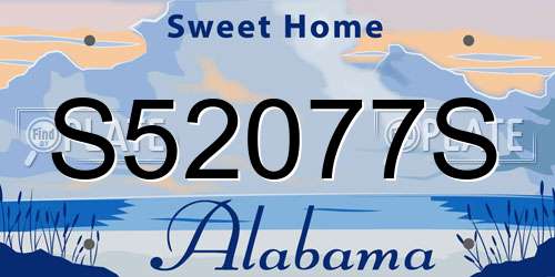 S52077S Alabama License Plate