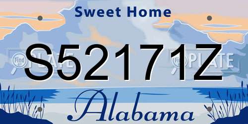 S52171Z Alabama License Plate