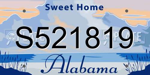 S521819 Alabama License Plate