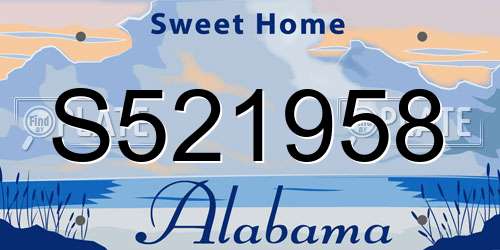 S521958 Alabama License Plate