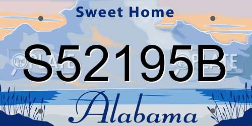 S52195B Alabama License Plate