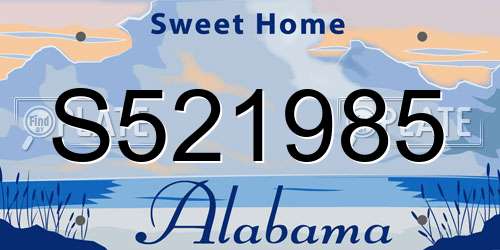 S521985 Alabama License Plate