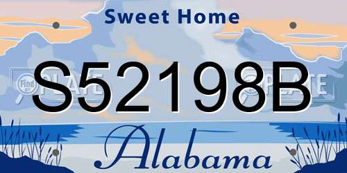 S52198B Alabama License Plate