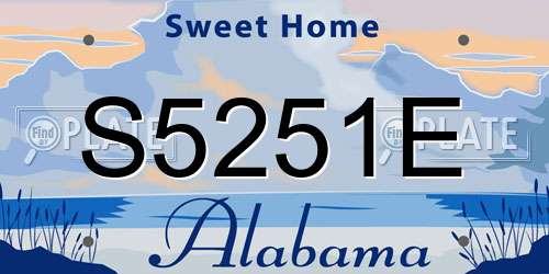 S5251E Alabama License Plate