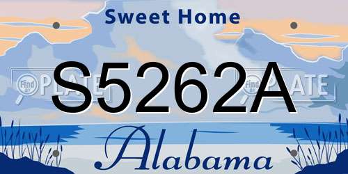 S5262A Alabama License Plate